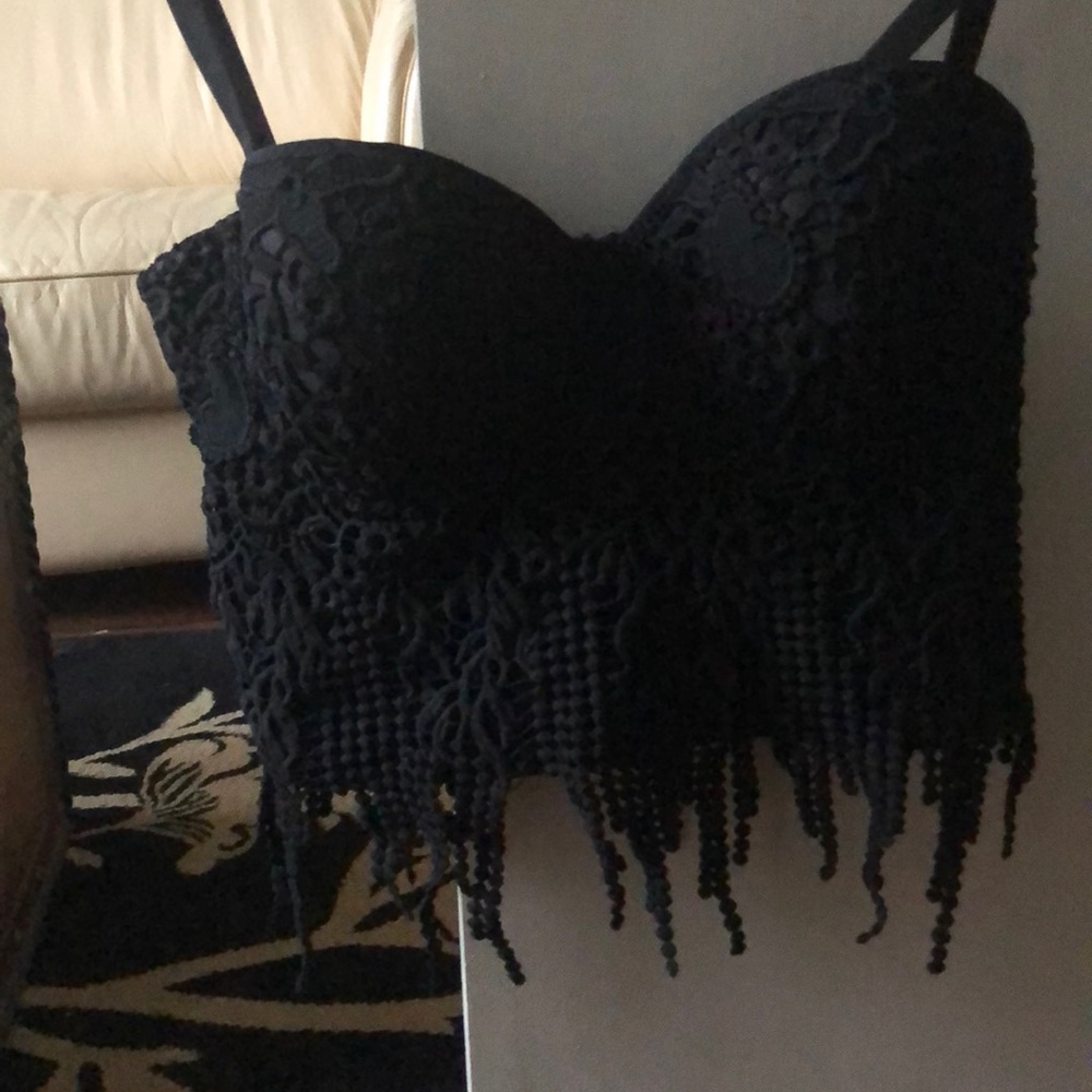 Black corset top. Laced